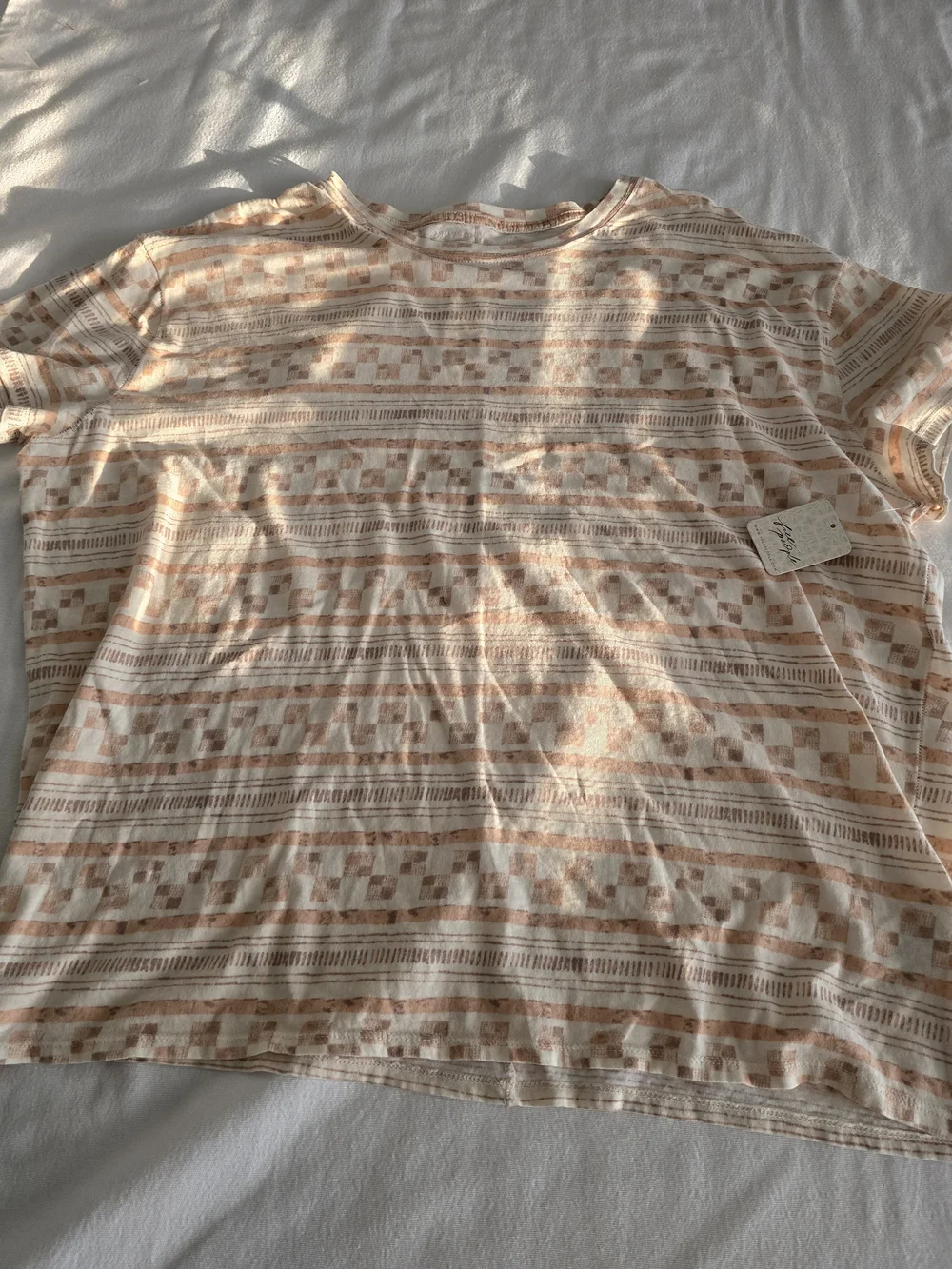 Nwt Free People Nina Oversized Tee S Beige Boho Festival Slouchy Tee - Picture 8 of 14